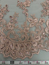 Melody OLD ROSE Polyester Floral Embroidery with Sequins on Mesh Lace Fabric by the Yard for Gown, Wedding, Bridesmaid, Prom - 10002