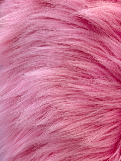 Eden PINK Shaggy Long Pile Soft Faux Fur Fabric for Fursuit, Cosplay Costume, Photo Prop, Trim, Throw Pillow, Crafts - 10005