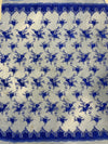 Andrea ROYAL BLUE 3-D Floral Matte Corded Embroidery on Mesh Lace Fabric by the Yard - 10016