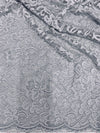 Elaine SILVER GREY Floral Scalloped Nylon Spandex Stretch Lace Light Weight Fabric for Clothes, Lingerie, Costumes, Decorations, Crafts