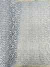 Elaine SILVER GREY Floral Scalloped Nylon Spandex Stretch Lace Light Weight Fabric for Clothes, Lingerie, Costumes, Decorations, Crafts