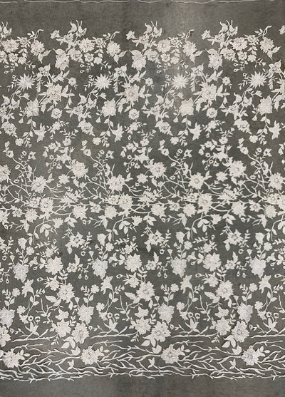 Nina IVORY Polyester 3D Floral Embroidery on Mesh Lace Fabric by the Yard - 10032