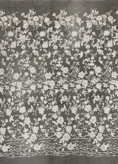 Nina IVORY Polyester 3D Floral Embroidery on Mesh Lace Fabric by the Yard - 10032