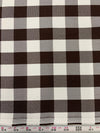 Camille BROWN 1" Big Checkered Gingham Pattern Poly Poplin Fabric by the Yard - 10049