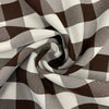 Camille BROWN 1" Big Checkered Gingham Pattern Poly Poplin Fabric by the Yard - 10049