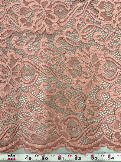 Elaine MAUVE Floral Scalloped Nylon Spandex Stretch Lace Light Weight Fabric for Clothes, Lingerie, Costumes, Decorations, Crafts