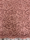 Elaine MAUVE Floral Scalloped Nylon Spandex Stretch Lace Light Weight Fabric for Clothes, Lingerie, Costumes, Decorations, Crafts