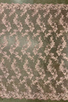 Cristina LIGHT PINK Polyester Floral Embroidery with Sequins on Mesh Lace Fabric by the Yard for Gown, Wedding, Bridesmaid, Prom - 10076