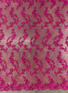 Cristina HOT PINK Polyester Floral Embroidery with Sequins on Mesh Lace Fabric by the Yard for Gown, Wedding, Bridesmaid, Prom - 10076