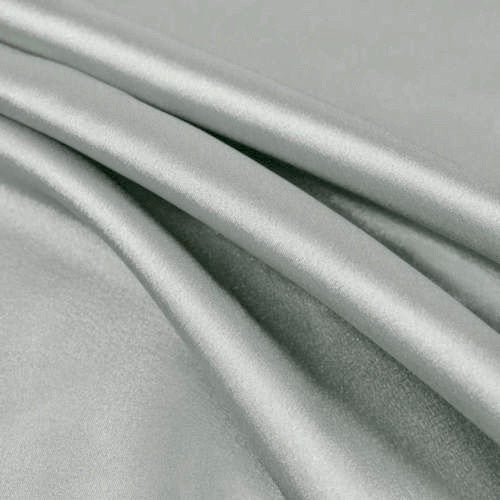 Payton SILVER Faux Silk Minimal Stretch Charmeuse Satin Fabric by the Yard - 10017