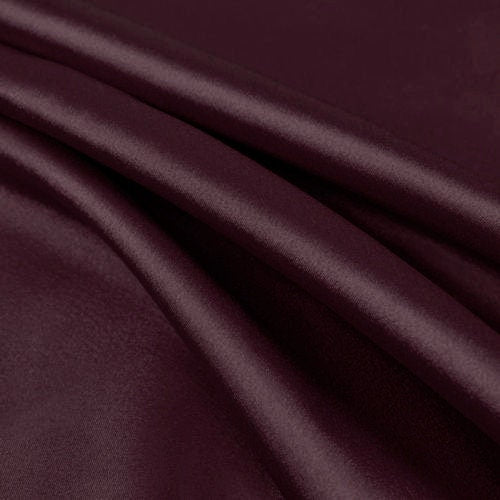 Payton PLUM Faux Silk Minimal Stretch Charmeuse Satin Fabric by the Yard - 10017