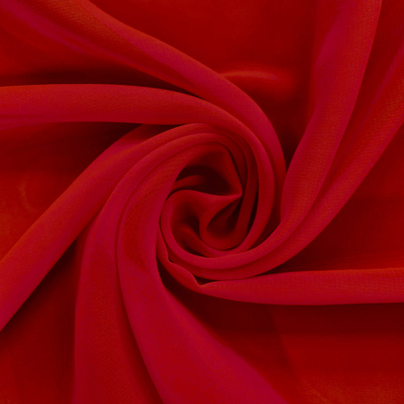 Danielle RED Polyester Hi-Multi Chiffon Fabric by the Yard - 10075