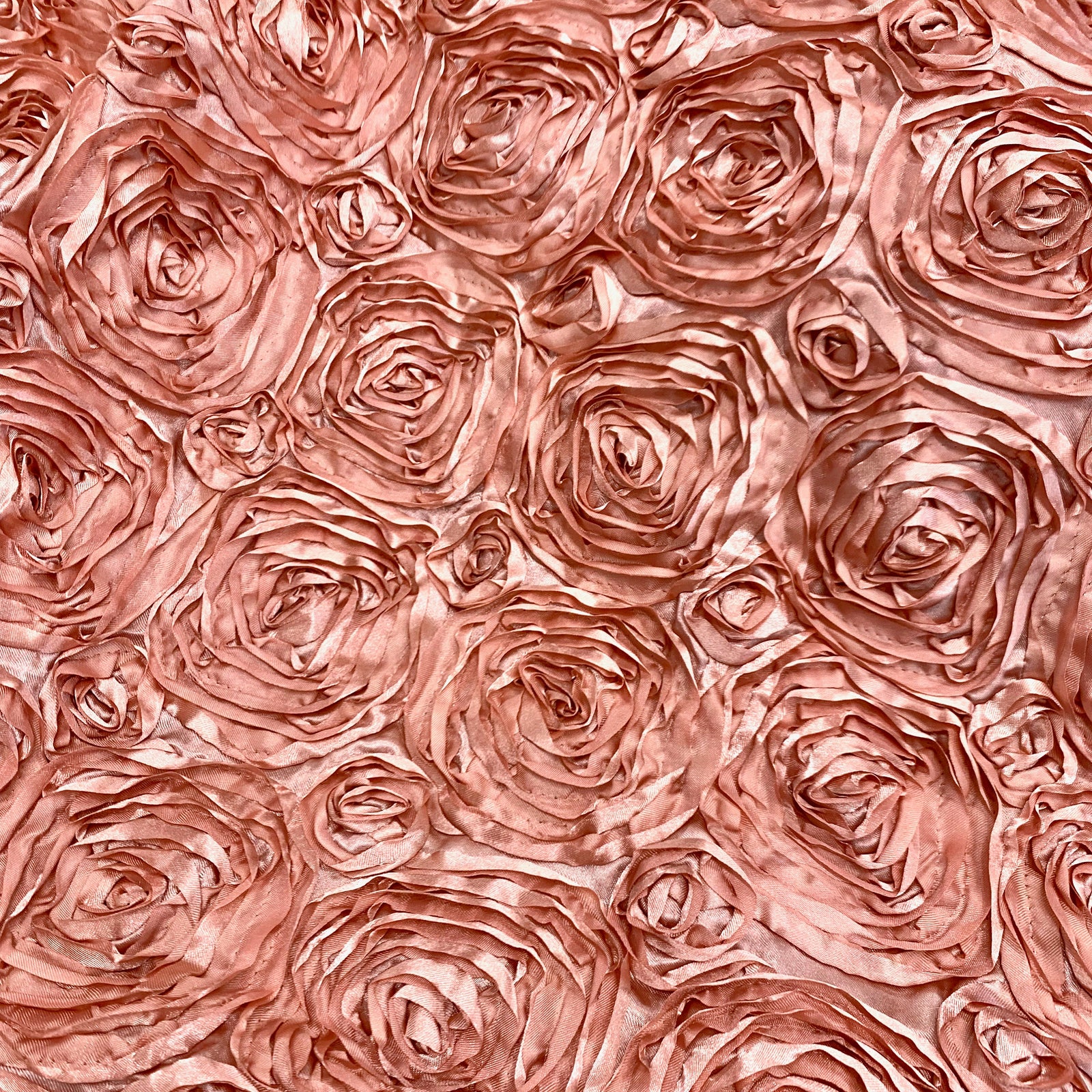 Paige DUSTY ROSE 3D Floral Polyester Satin Rosette Fabric by the Yard - 10028