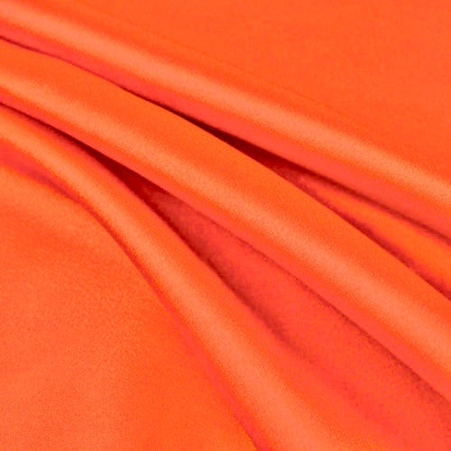 Payton BRIGHT ORANGE Faux Silk Minimal Stretch Charmeuse Satin Fabric by the Yard - 10017