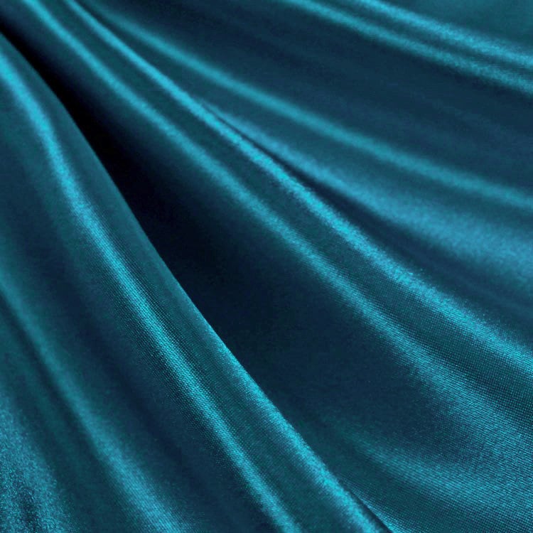 Eliza DARK TURQUOISE Shiny Heavy Bridal Wedding Satin Fabric by the Yard - 10009