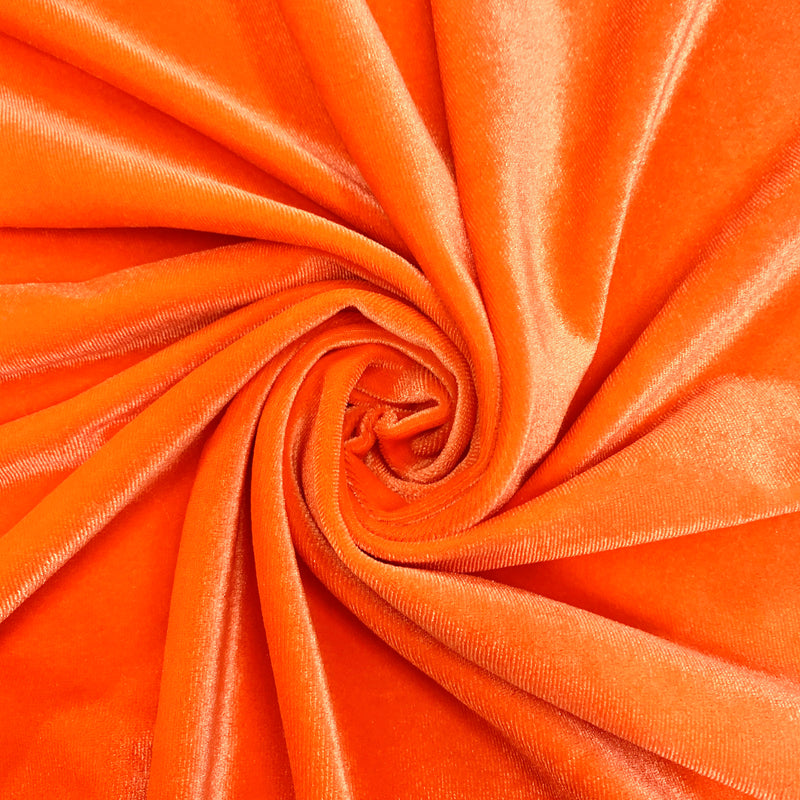 Princess BRIGHT ORANGE Polyester Spandex Stretch Velvet Fabric for Bows, Head Wraps, Top Knots, Scrunchies, Clothes, Costumes, Crafts