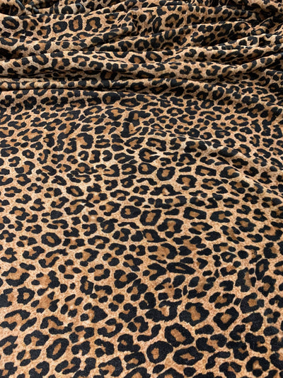 Dana BLACK CAMEL CREAM Leopard Pattern Polyester Stretch Velvet Fabric for Bows, Top Knots, Head Wraps, Clothes, Costumes, Crafts