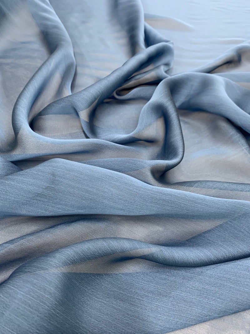 Jolene BLUE NAVY Polyester Two-Tone Chiffon Fabric by the Yard - 10135