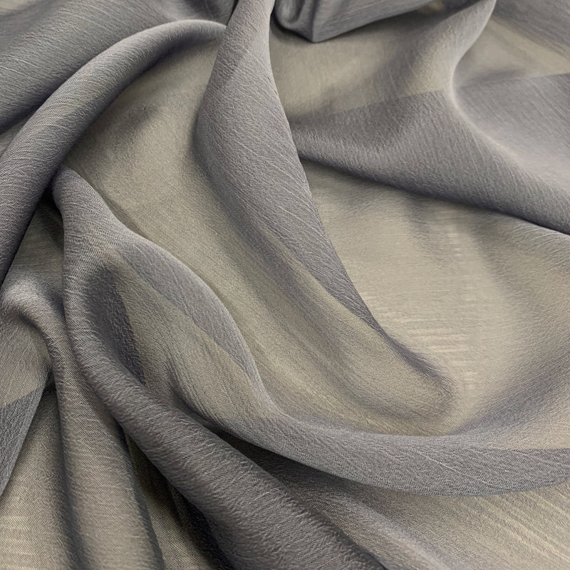 Jolene GREY/CHARCOAL Polyester Two-Tone Chiffon Fabric by the Yard - 10135