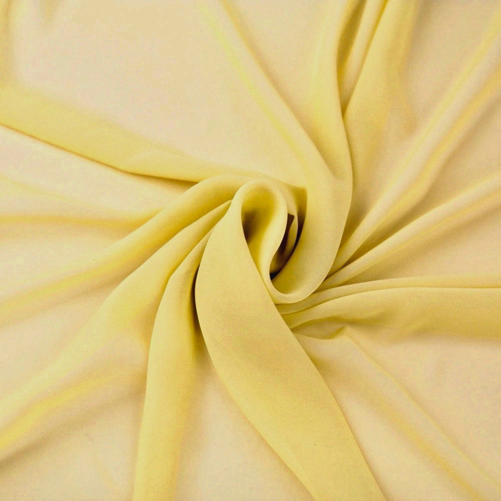 Danielle LIGHT YELLOW Polyester Hi-Multi Chiffon Fabric by the Yard - 10075