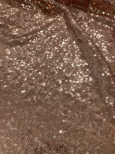 Leila DUSTY ROSE Sequins on Mesh Fabric by the Yard - 10050