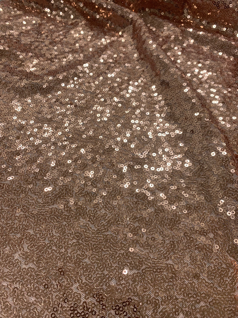 Leila DUSTY ROSE Sequins on Mesh Fabric by the Yard - 10050