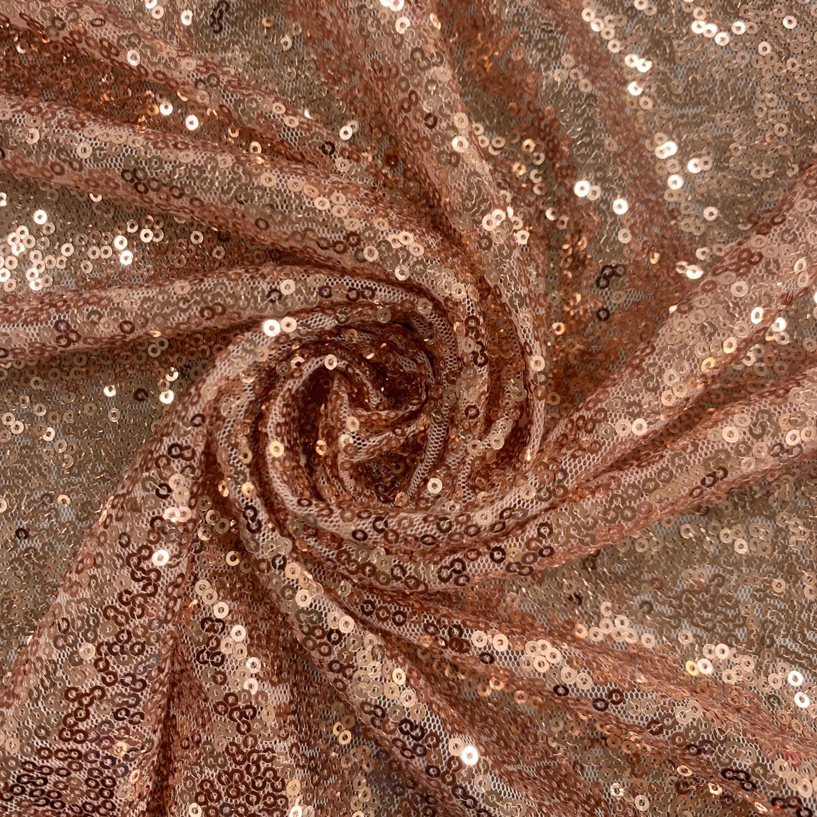 Leila DUSTY ROSE Sequins on Mesh Fabric by the Yard - 10050