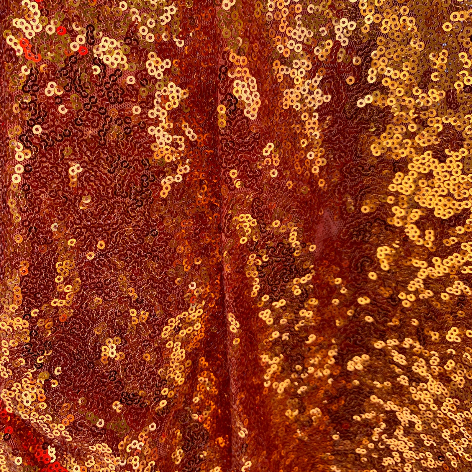 Leila ORANGE Sequins on Mesh Fabric by the Yard - 10050