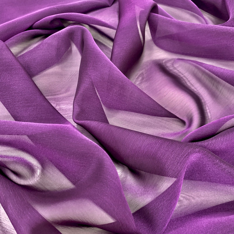 Jolene EGGPLANT DARK PURPLE Polyester Two-Tone Chiffon Fabric by the Yard - 10135