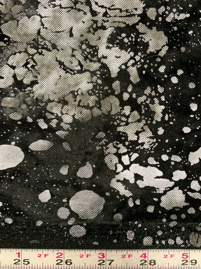 Sutton BLACK Splatter Print on Polyester Stretch Velvet for Bows, Topknot, Scrunchies, Clothes, Costumes, Crafts - 10171