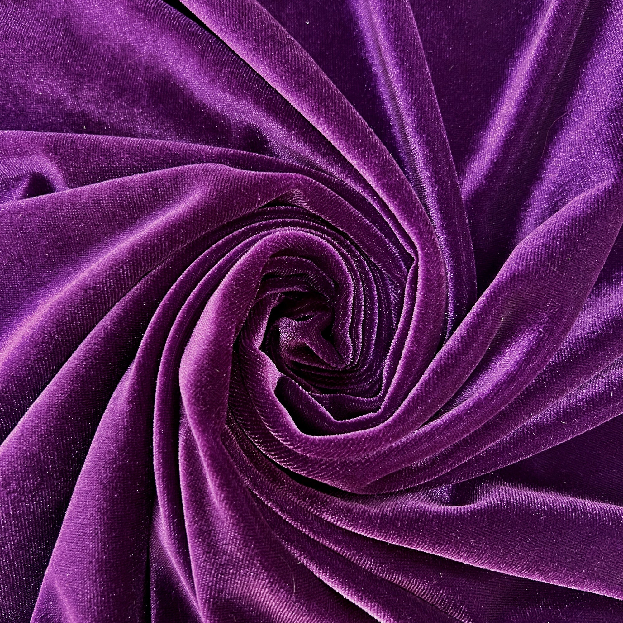 Princess PURPLE Polyester Spandex Stretch Velvet Fabric for Bows, Topknots, Headwraps, Clothes, Costumes, Crafts - 10001