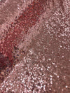Leila DUSTY PINK Sequins on Mesh Fabric by the Yard - 10050