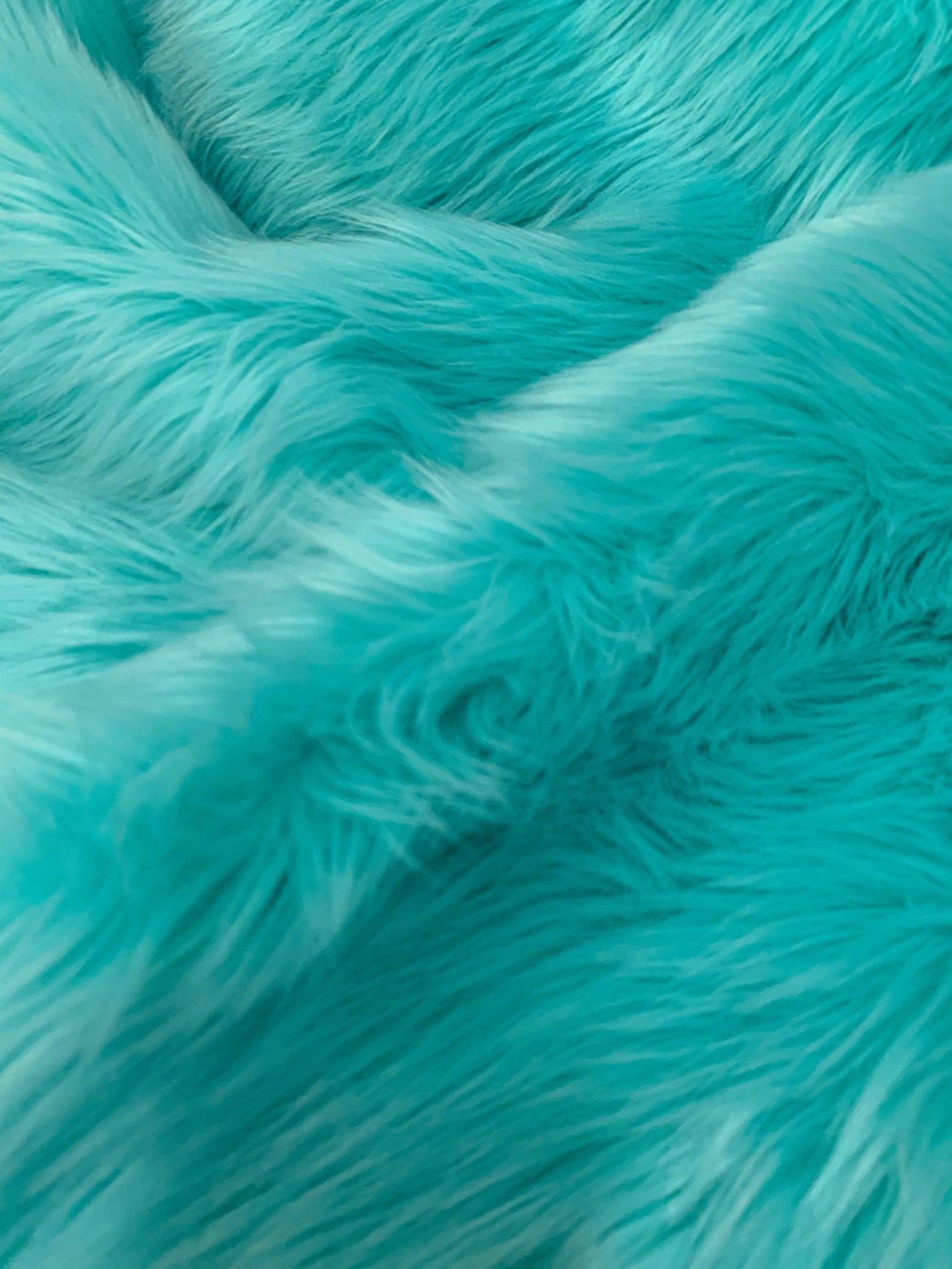 Sasha AQUAMARINE 2 Inch Long Pile Soft Luxury Faux Fur Fabric Fursuit, Cosplay Costume, Photo Prop, Trim, Throw Pillow, Crafts