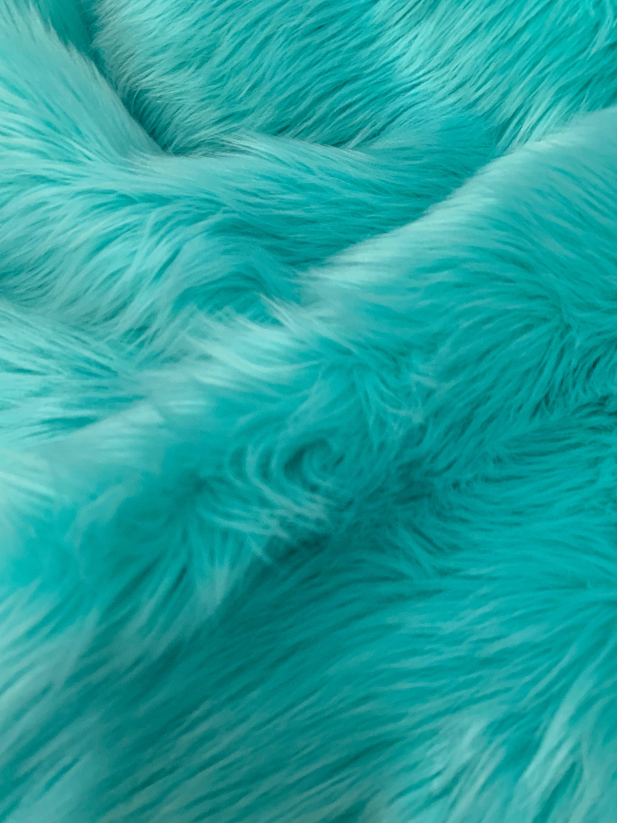 Sasha AQUAMARINE 2 Inch Long Pile Soft Luxury Faux Fur Fabric Fursuit, Cosplay Costume, Photo Prop, Trim, Throw Pillow, Crafts