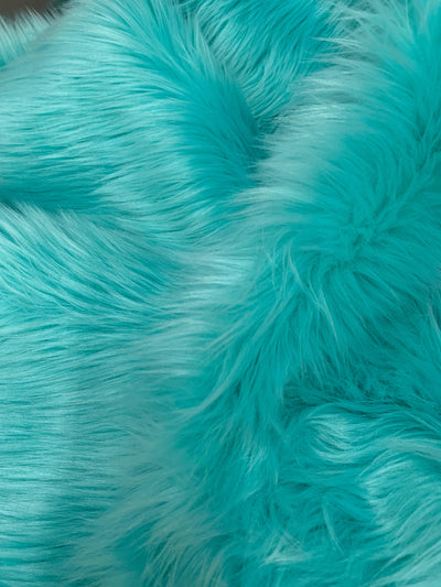Sasha AQUAMARINE 2 Inch Long Pile Soft Luxury Faux Fur Fabric Fursuit, Cosplay Costume, Photo Prop, Trim, Throw Pillow, Crafts