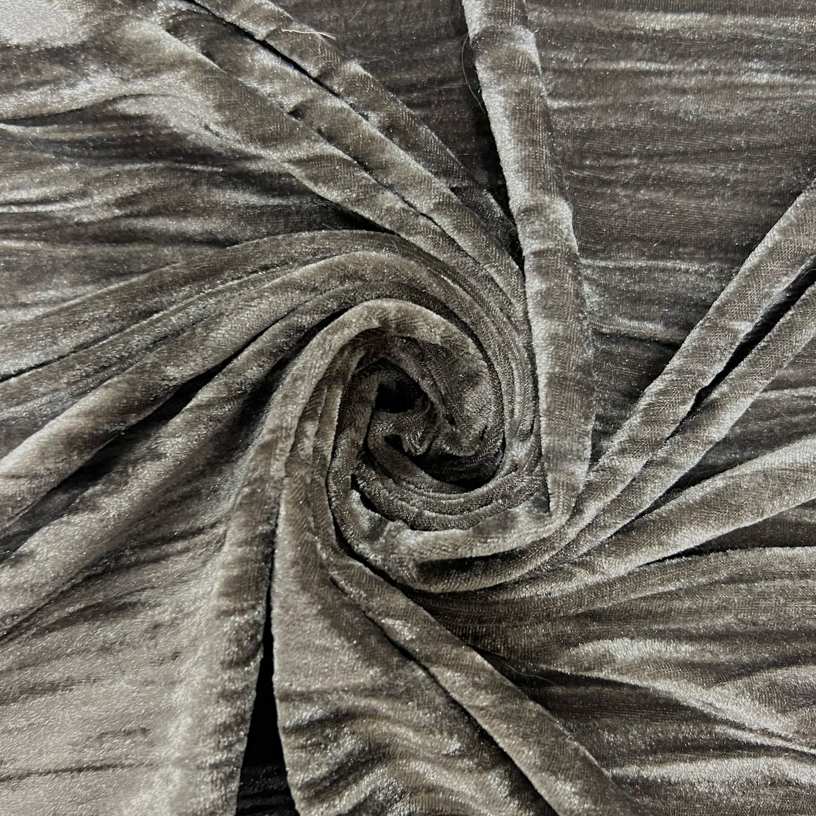 Pauline TAUPE BROWN Wrinkled Polyester Crushed Stretch Velvet Fabric by the Yard for Ribbons, Headwraps, Clothes, Costumes, Crafts - 10175