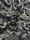 Sutton PAISLEY 6 Print on Polyester Stretch Velvet Fabric by the Yard for Bows, Head Wraps, Clothes, Costumes, Crafts - 10171