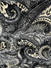Sutton PAISLEY 6 Print on Polyester Stretch Velvet Fabric by the Yard for Bows, Head Wraps, Clothes, Costumes, Crafts - 10171