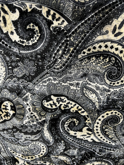 Sutton PAISLEY 6 Print on Polyester Stretch Velvet Fabric by the Yard for Bows, Head Wraps, Clothes, Costumes, Crafts - 10171