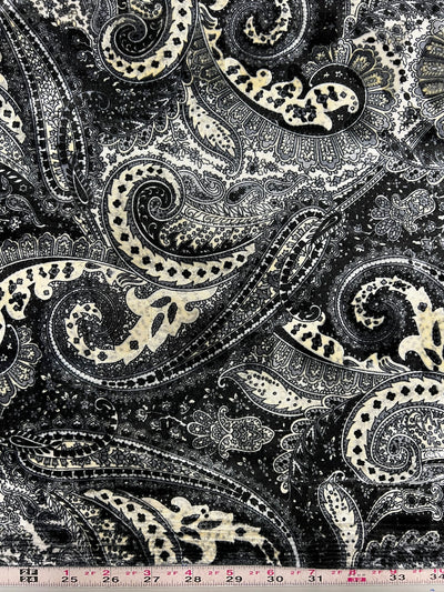 Sutton PAISLEY 6 Print on Polyester Stretch Velvet Fabric by the Yard for Bows, Head Wraps, Clothes, Costumes, Crafts - 10171