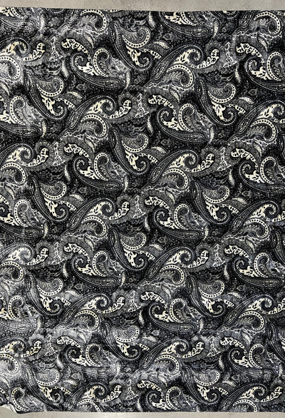 Sutton PAISLEY 6 Print on Polyester Stretch Velvet Fabric by the Yard for Bows, Head Wraps, Clothes, Costumes, Crafts - 10171