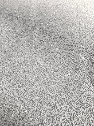 Leila WHITE Sequins on Mesh Fabric by the Yard - 10050