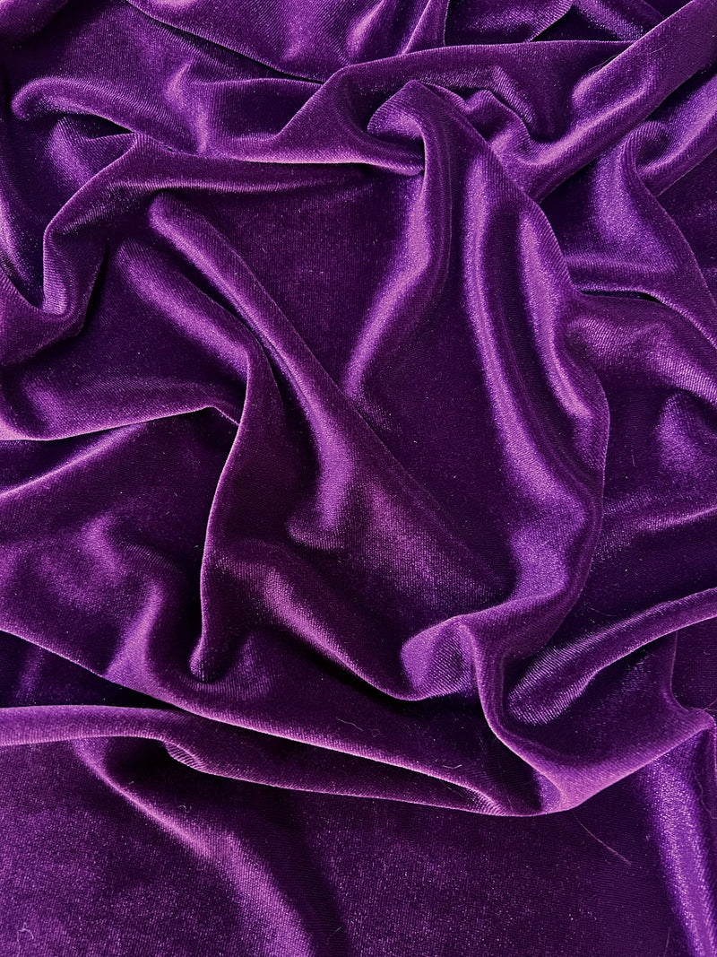 Princess PURPLE Polyester Spandex Stretch Velvet Fabric for Bows, Topknots, Headwraps, Clothes, Costumes, Crafts - 10001