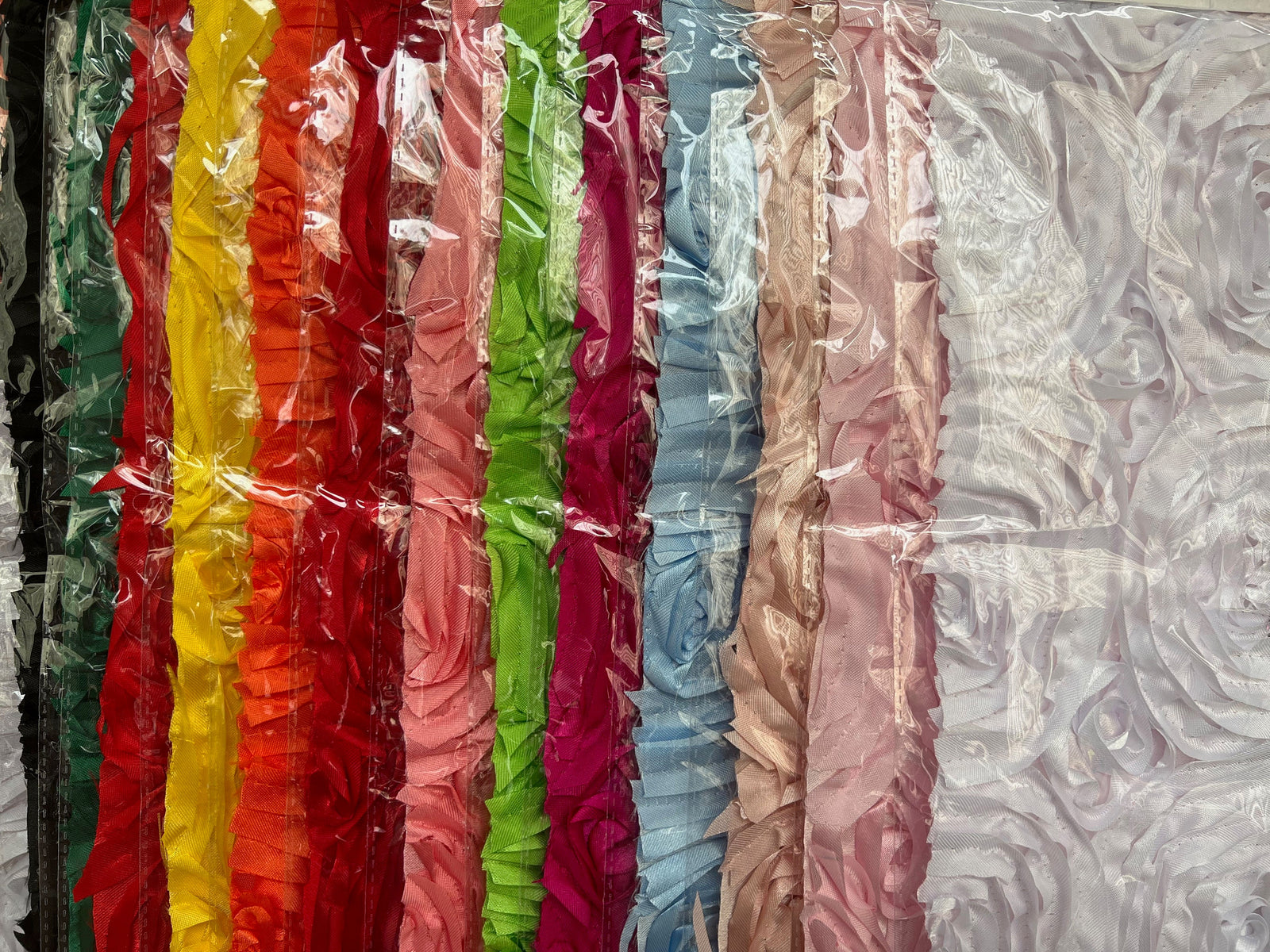 Paige 3D Floral Polyester Satin Rosette Fabric by the Yard - 10028