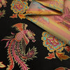 Aiko BLACK Dragon Floral Brocade Chinese Satin Fabric for Cheongsam/Qipao, Apparel, Costumes, Upholstery, Bags, Crafts - 10212