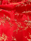 Kori RED Plum Blossom Floral Brocade Chinese Satin Fabric for Cheongsam/Qipao, Apparel, Costumes, Upholstery, Bags, Crafts - 10210