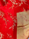 Kori RED Plum Blossom Floral Brocade Chinese Satin Fabric for Cheongsam/Qipao, Apparel, Costumes, Upholstery, Bags, Crafts - 10210