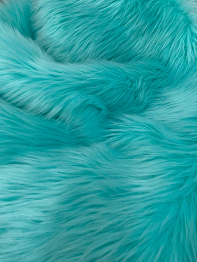 Sasha AQUAMARINE 2 Inch Long Pile Soft Luxury Faux Fur Fabric Fursuit, Cosplay Costume, Photo Prop, Trim, Throw Pillow, Crafts