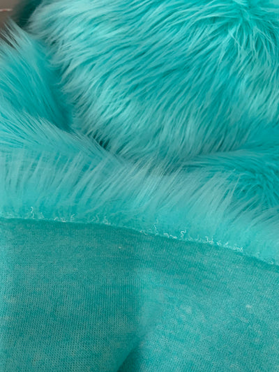 Sasha AQUAMARINE 2 Inch Long Pile Soft Luxury Faux Fur Fabric Fursuit, Cosplay Costume, Photo Prop, Trim, Throw Pillow, Crafts