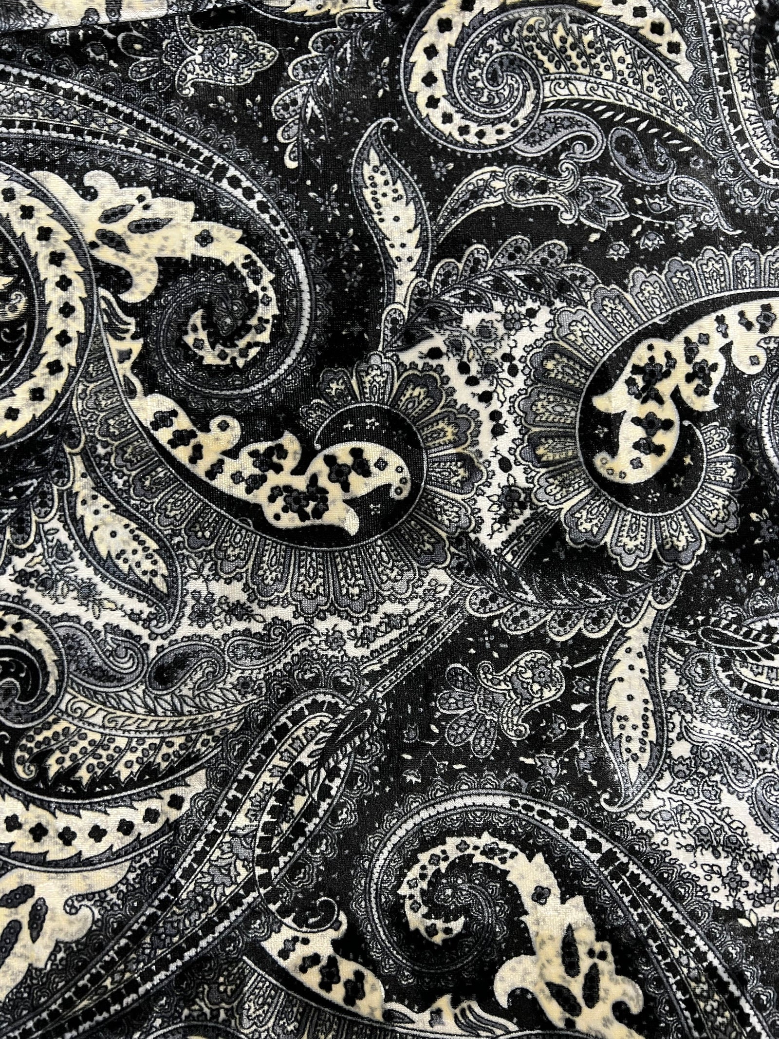 Sutton PAISLEY 6 Print on Polyester Stretch Velvet Fabric by the Yard for Bows, Head Wraps, Clothes, Costumes, Crafts - 10171